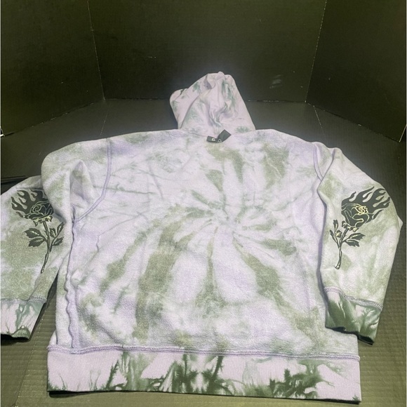 BNWT CIVIL REGIME BLACK ROSE HOODIE LAVENDER DREAM WASH LRG MENS UNISEX HOODIE - Picture 9 of 16